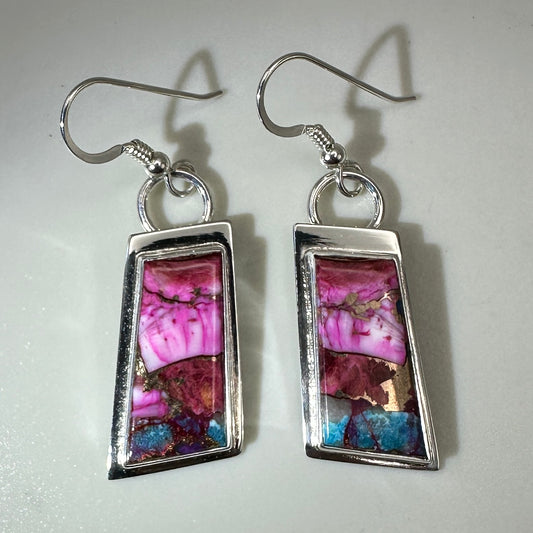 Purple Dahlia Sterling Silver Earrings