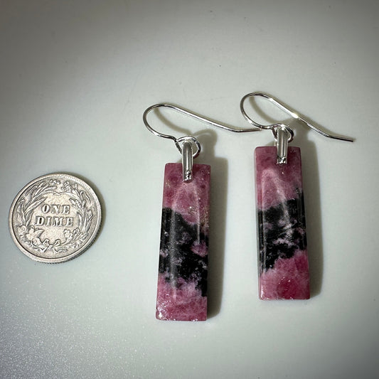 Rhodonite Sterling Silver Earrings