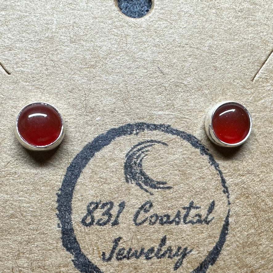 Carnelian post Sterling Silver Earrings