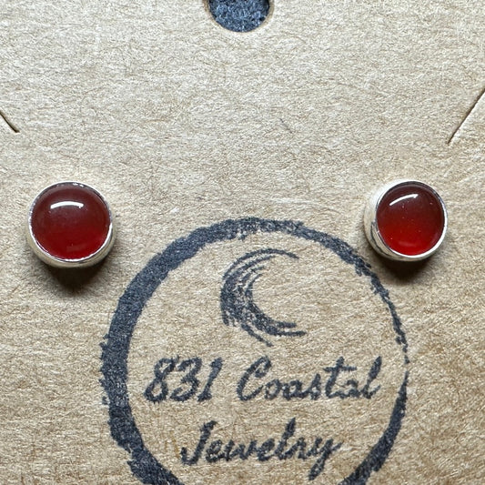 Carnelian post Sterling Silver Earrings