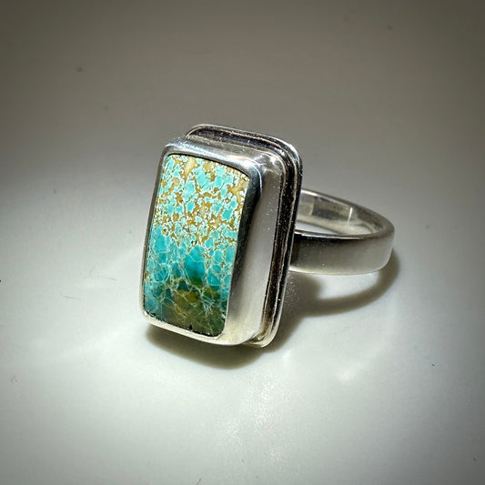 Brannon Blue Turquoise in Sterling Silver size 9 band