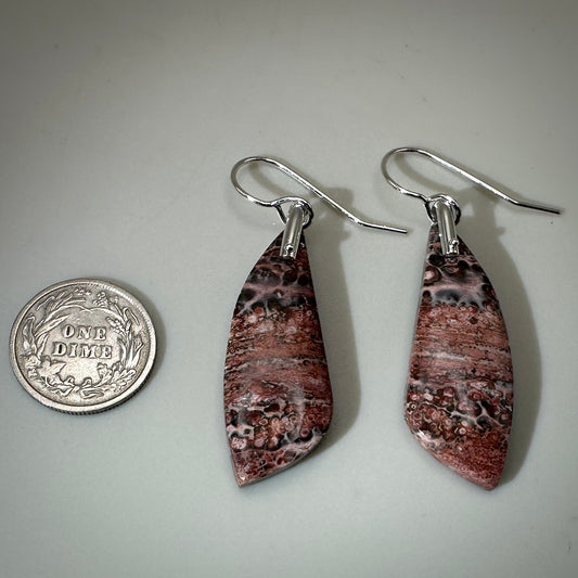 Leopard Skin Jasper Sterling Silver Earrings