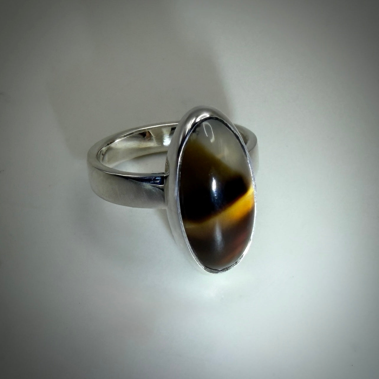 Montana Agate Sterling Silver Ring size 6.5 band