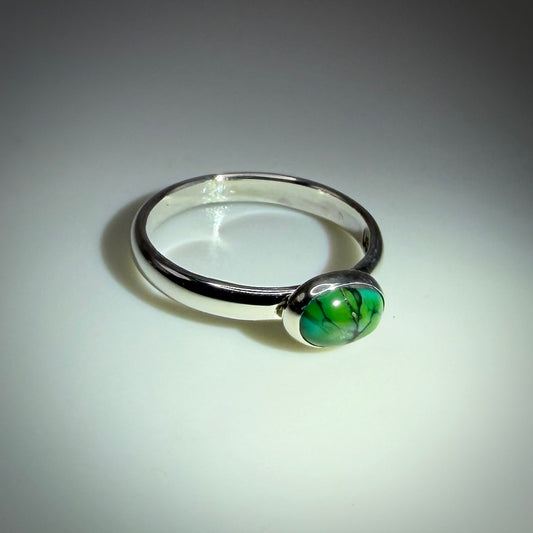 Hubei Turquoise Sterling Silver Ring size 4.5