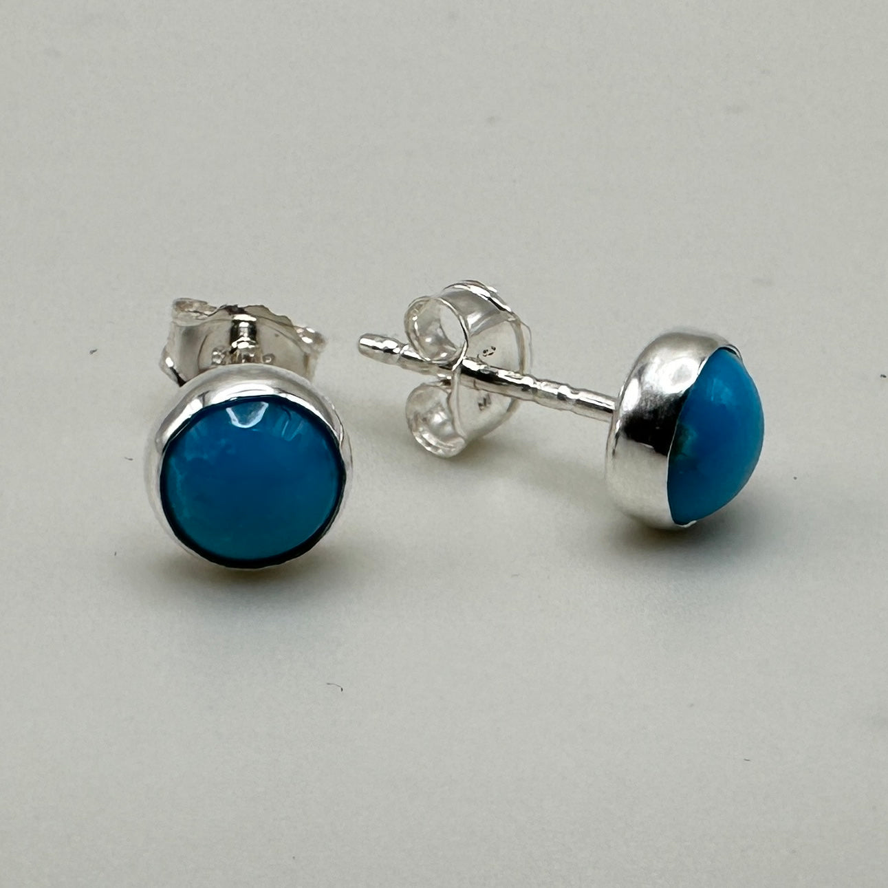 Kingman Turquoise post Sterling Silver Earrings