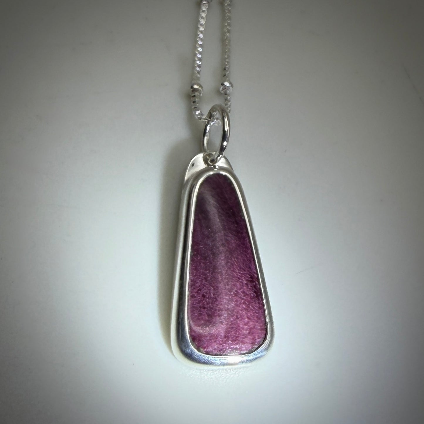 Purple Spiny Oyster Turquoise Sterling Silver Necklace