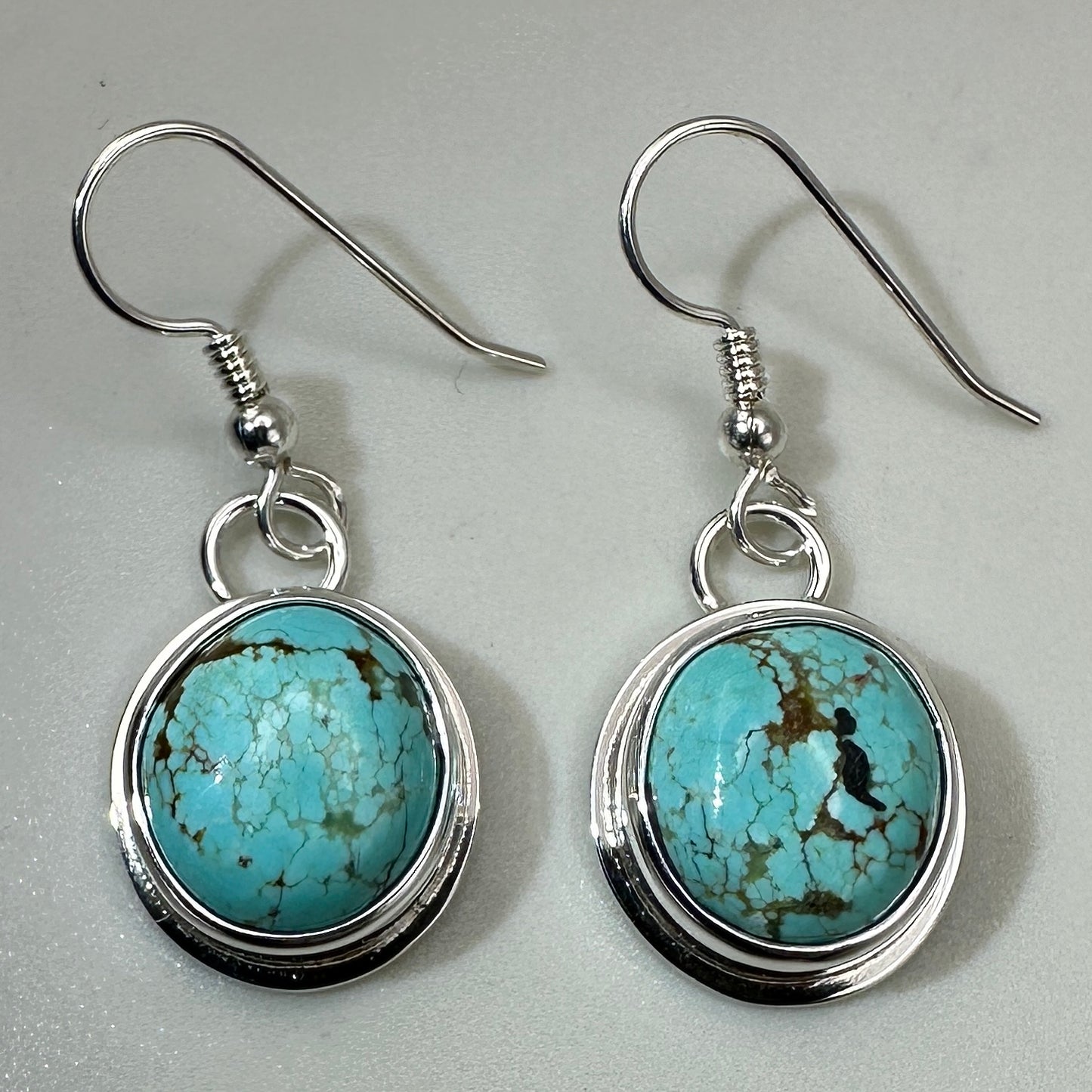 Number 8 Mine (NV) Turquoise Sterling Silver Earrings