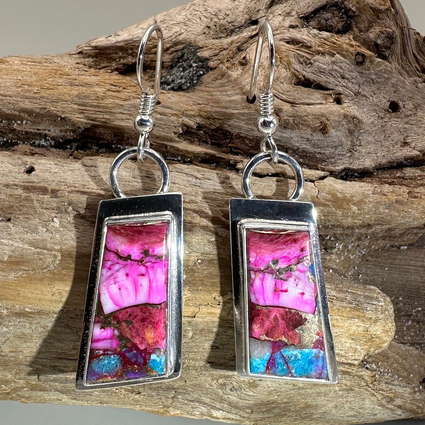 Purple Dahlia Sterling Silver Earrings