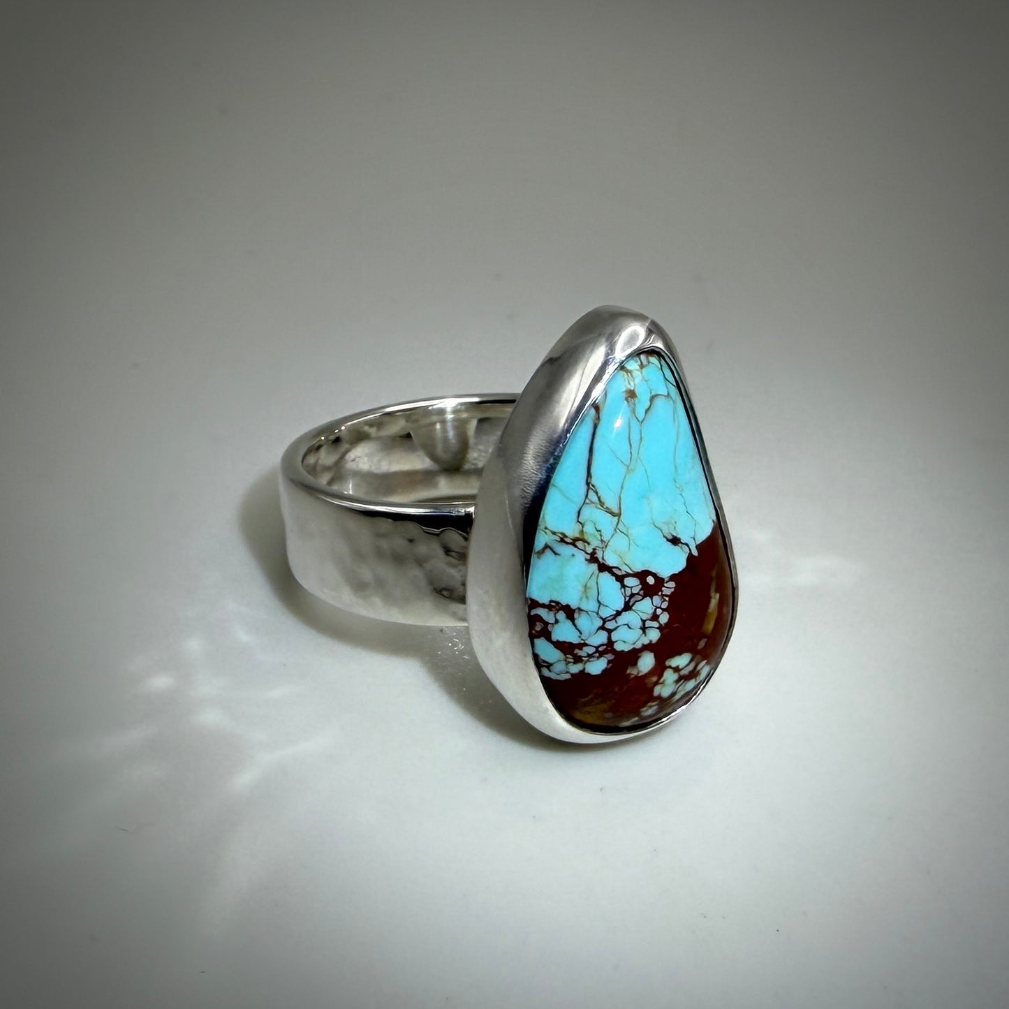 #8 Mine Turquoise Sterling Silver Ring size 11.25