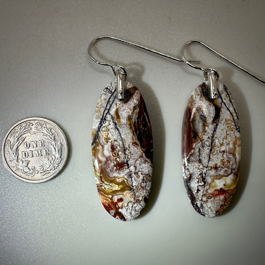 Crazy Lace Agate Sterling Silver Earrings