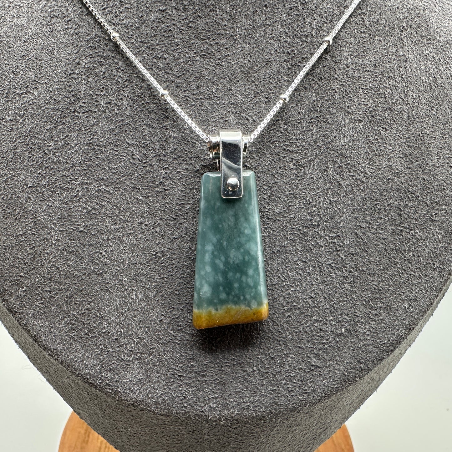 Guatemalan Jade Sterling Silver Necklace