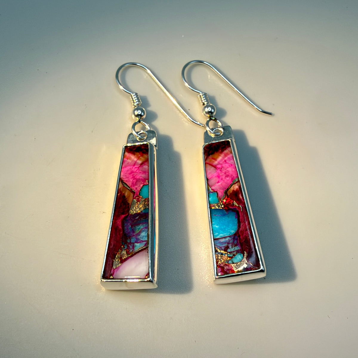 Purple Dahlia Sterling Silver Earrings