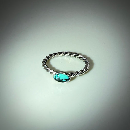 Hubei Turquoise Sterling Silver Ring size 4.5