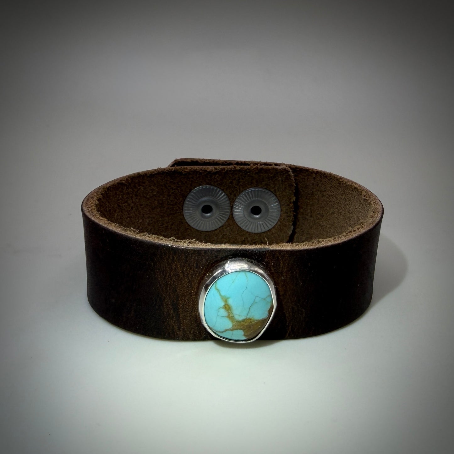 Number 8 mine Turquoise Leather Bracelet