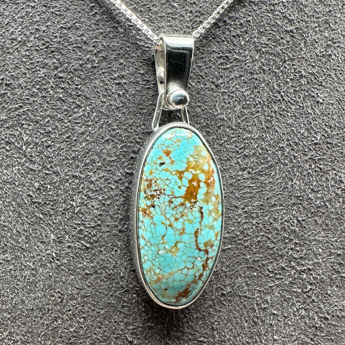 Number 8 Mine Turquoise Sterling Silver Necklace