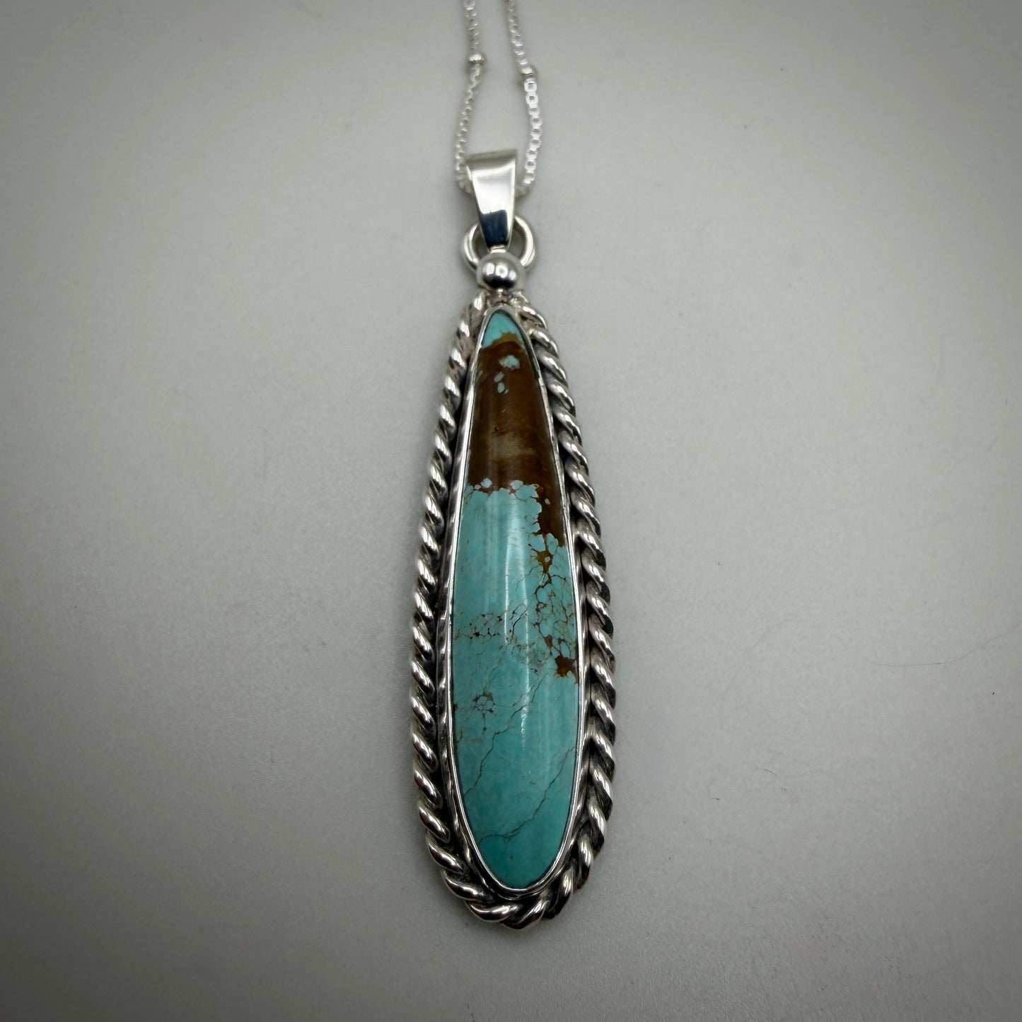 Number 8 Mine Turquoise Sterling Silver Necklace