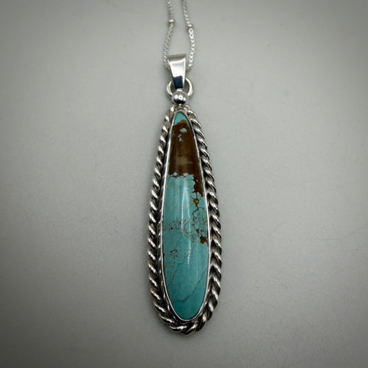 Number 8 Mine Turquoise Sterling Silver Necklace