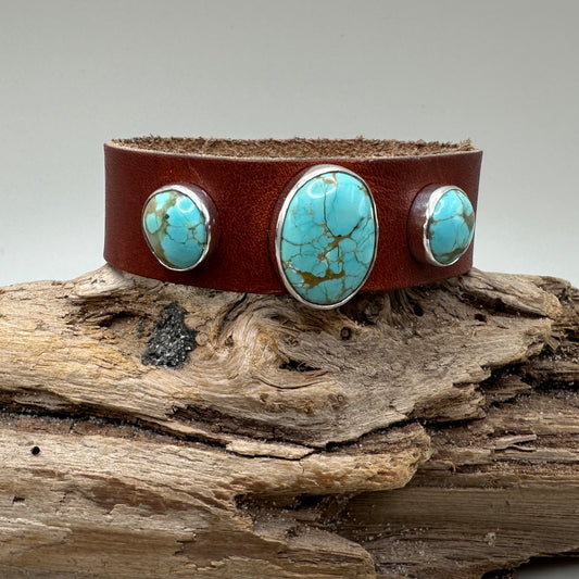 #eight mine Turquoise Leather Bracelet