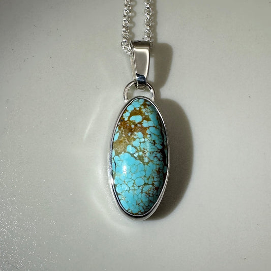 Number 8 Mine Turquoise Sterling Silver Necklace