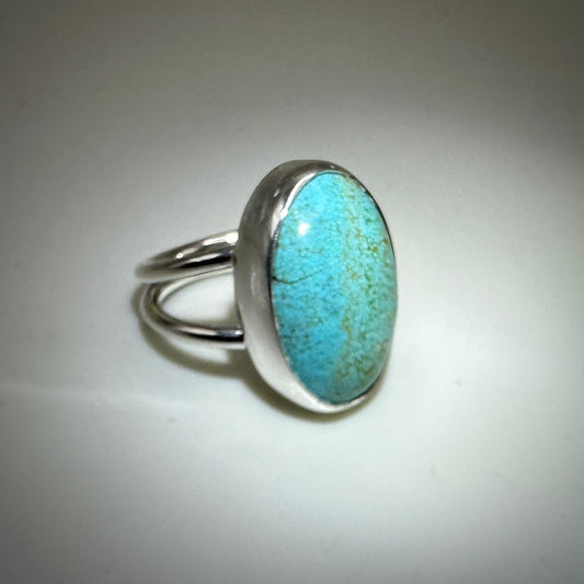 #8 Mine Turquoise in Sterling Silver size 8 band