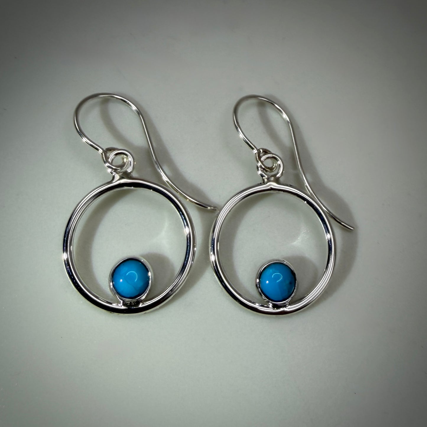 Kingman Turquoise Sterling Silver Earrings