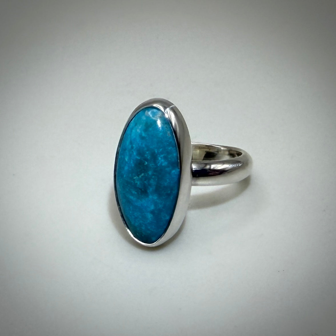 Kingman Turquoise in Sterling Silver size 7.5 band