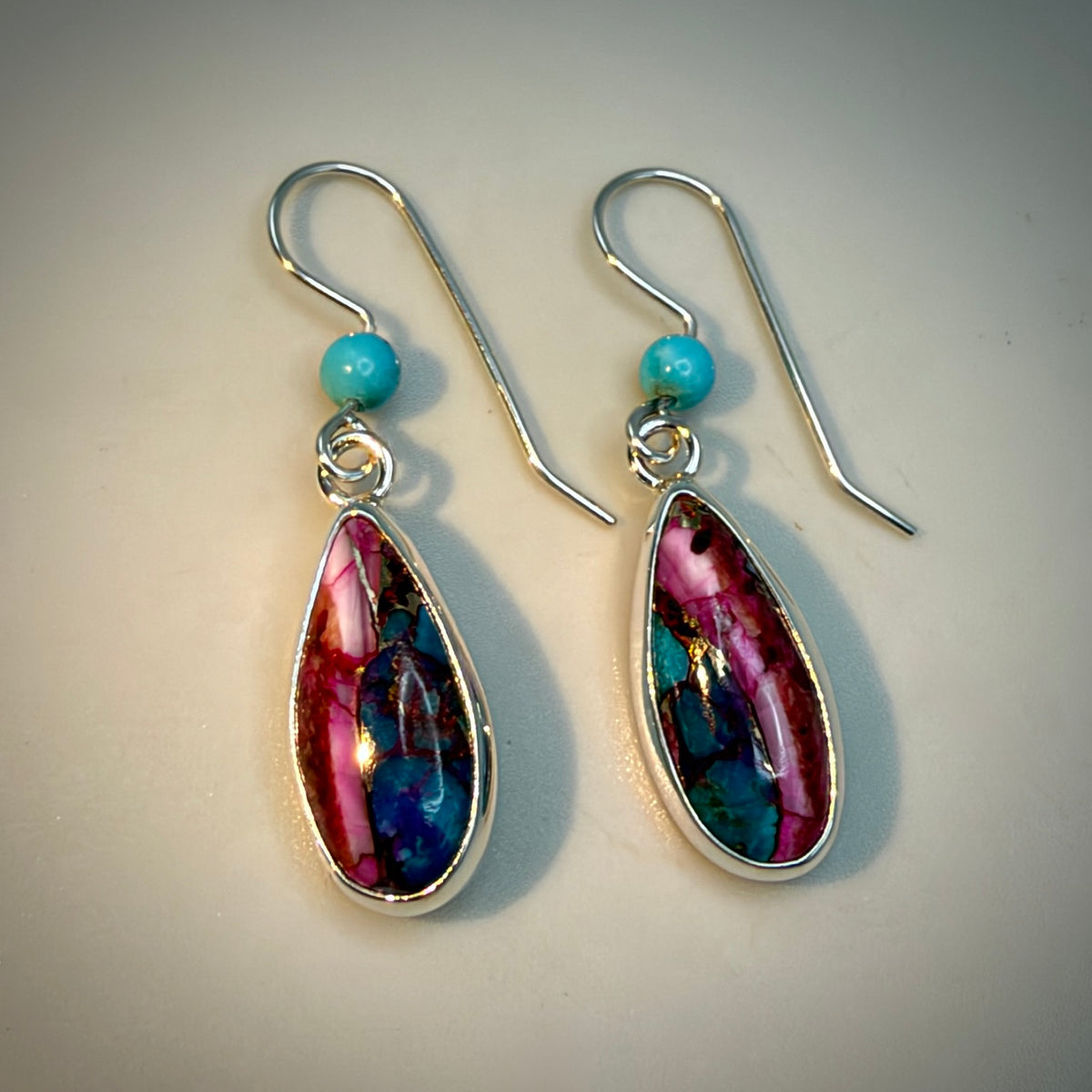 Purple Dahlia Sterling Silver Earrings