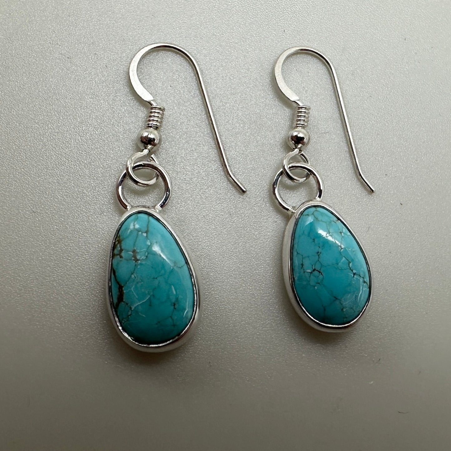 Number 8 Mine (NV) Turquoise Sterling Silver Earrings