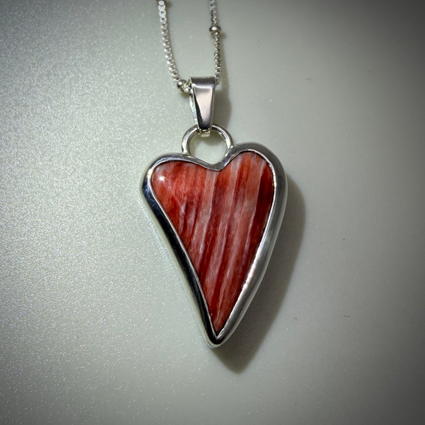 Spiny Oyster Shell Heart Necklace