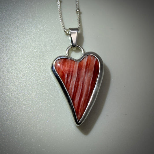 Spiny Oyster Shell Heart Necklace