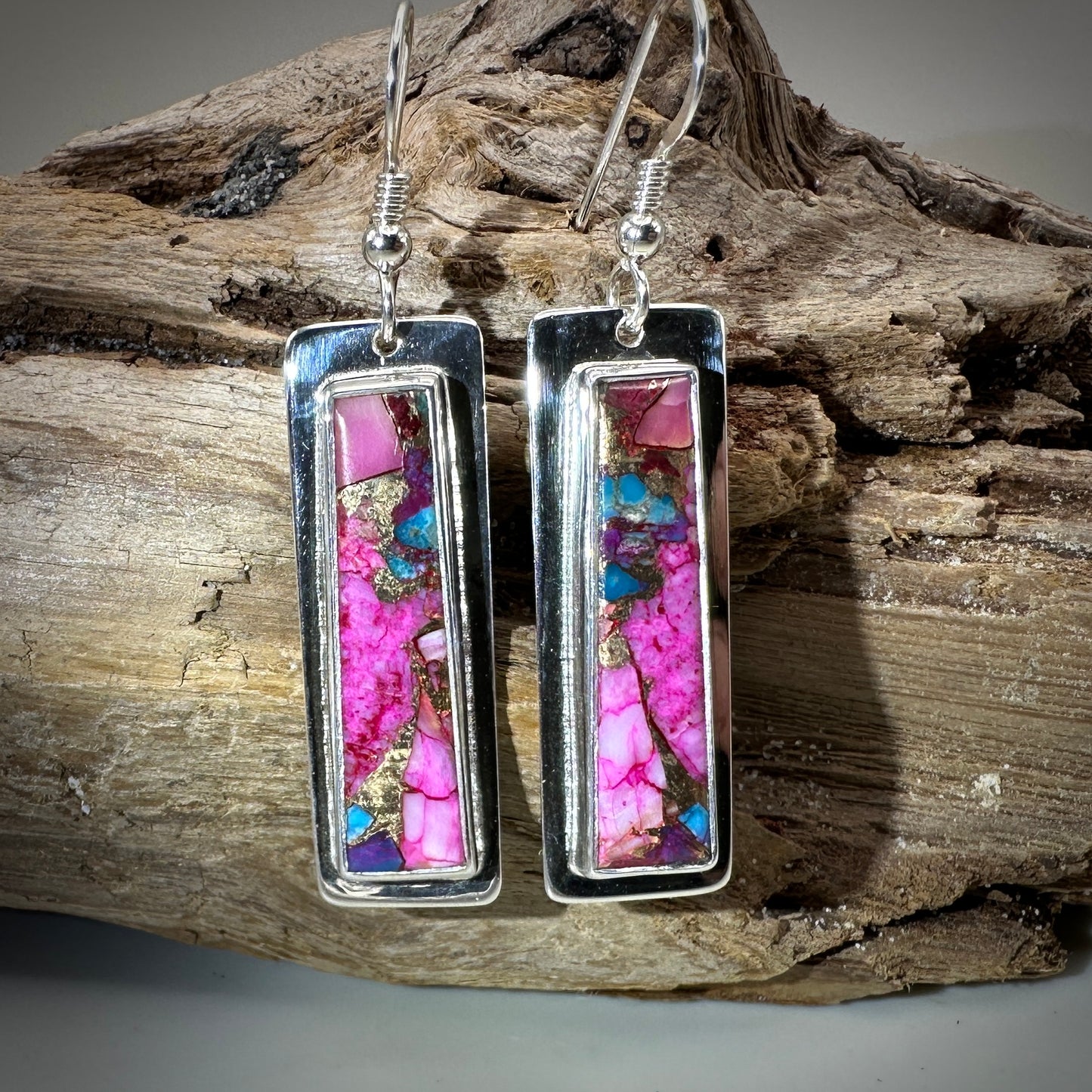 Purple Dahlia Sterling Silver Earrings