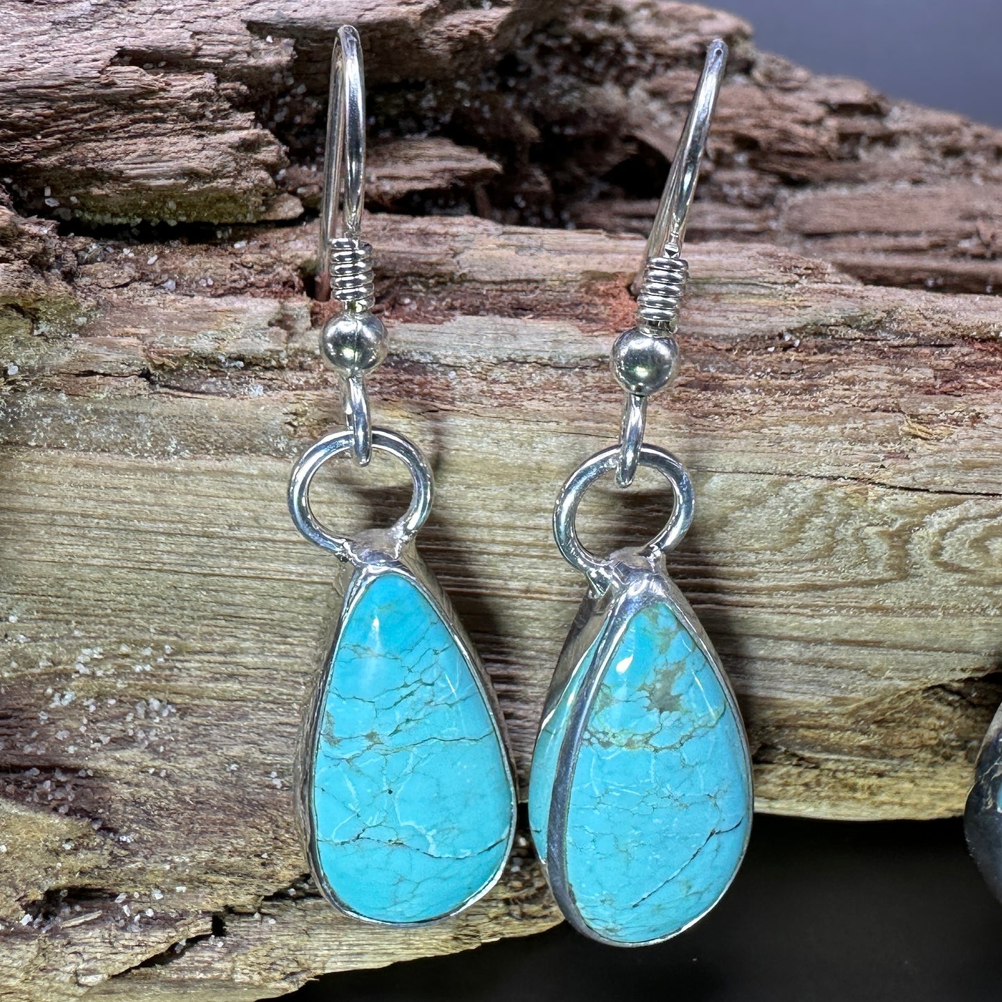 Number 8 Mine (NV) Turquoise Sterling Silver Earrings