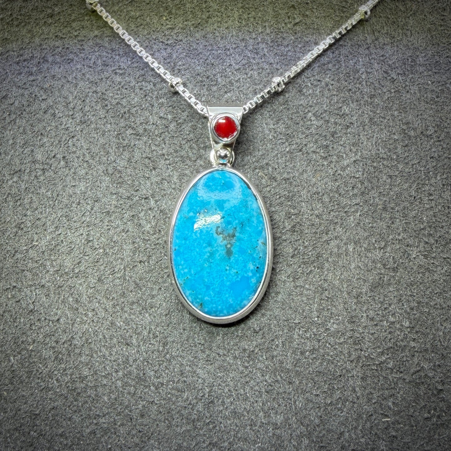 Kingman Turquoise Sterling Silver Necklace