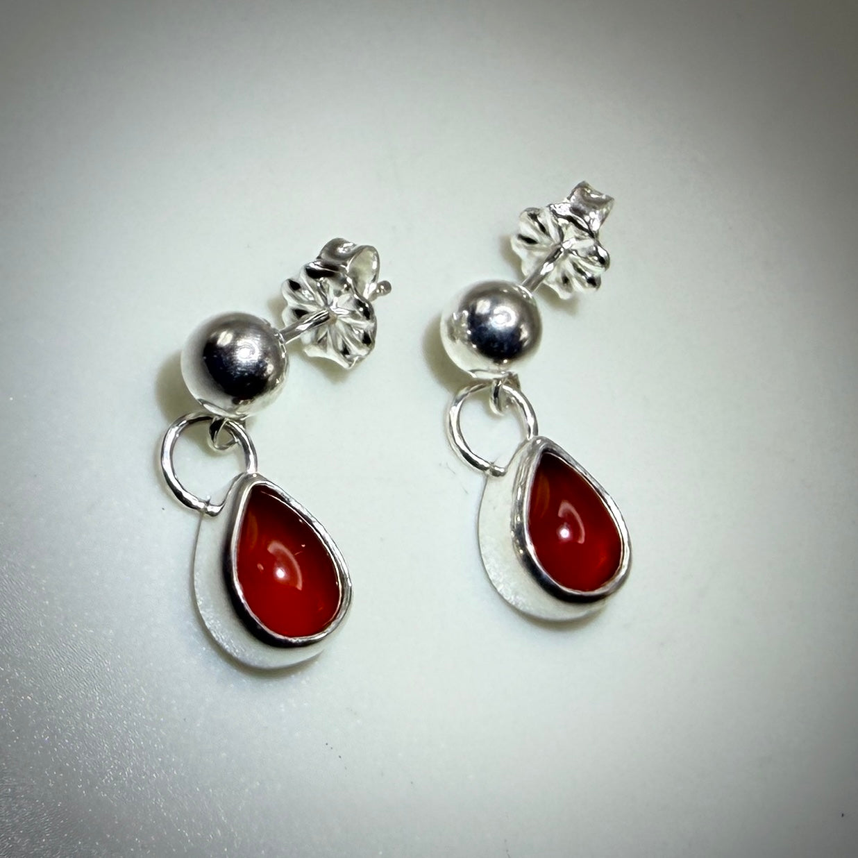 Carnelian Sterling Silver Earrings