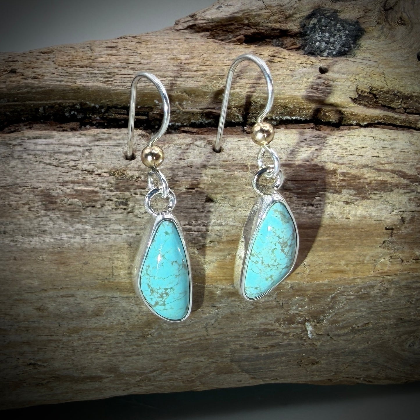 Number 8 Mine (NV) Turquoise Sterling Silver Earrings