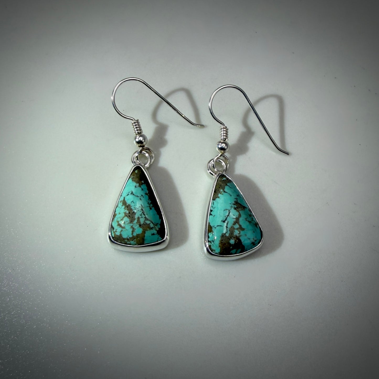 Number 8 Mine (NV) Turquoise Sterling Silver Earrings