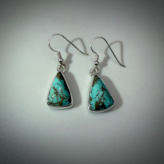 Number 8 Mine (NV) Turquoise Sterling Silver Earrings