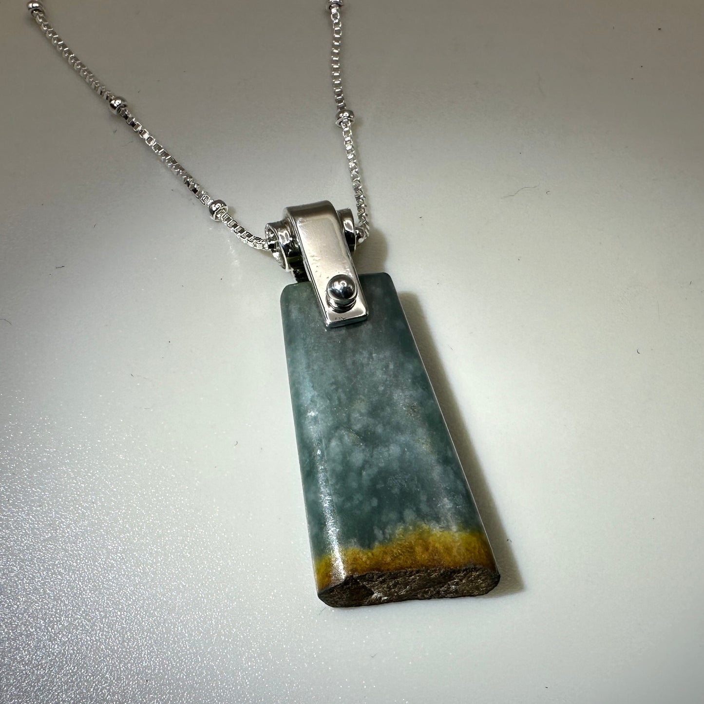 Guatemalan Jade Sterling Silver Necklace