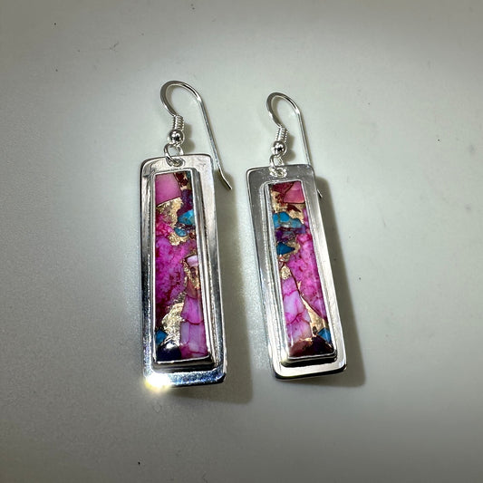 Purple Dahlia Sterling Silver Earrings