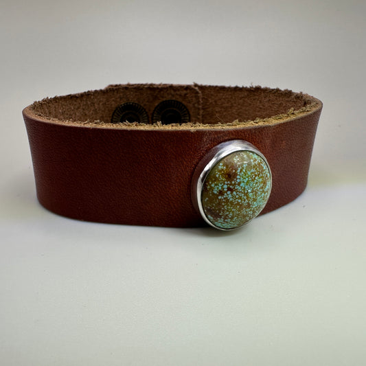 Number 8 mine Turquoise Leather Bracelet