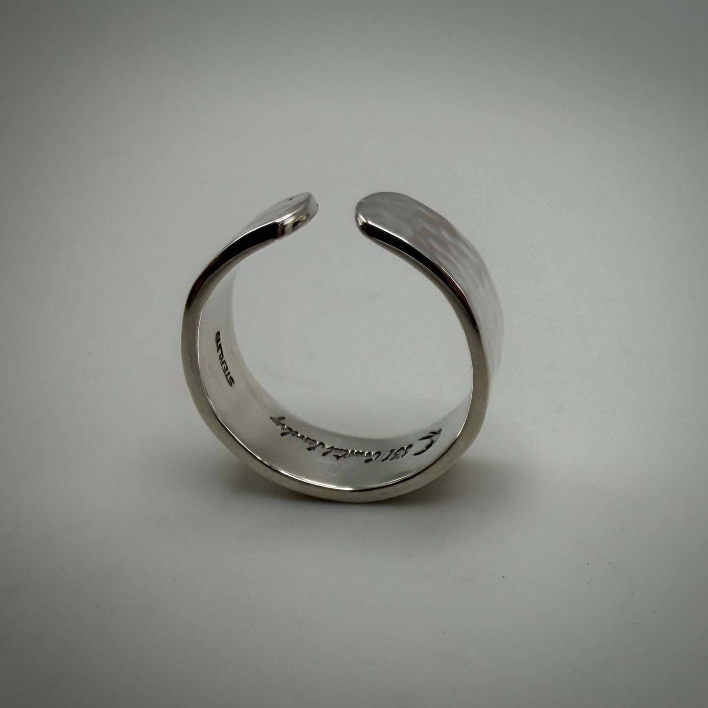 Hammered Sterling Silver Band, Size 9.5 (adjustable)