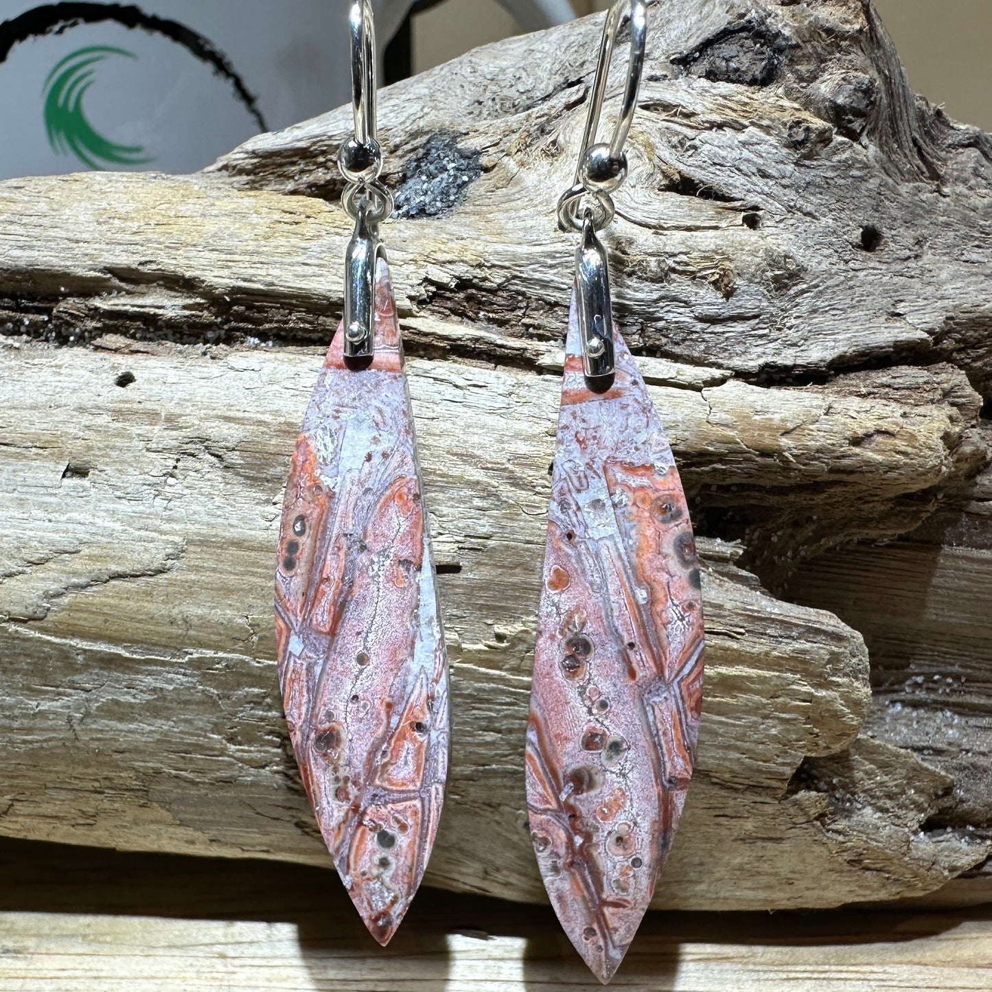 Leopard Skin Jasper Sterling Silver Earrings