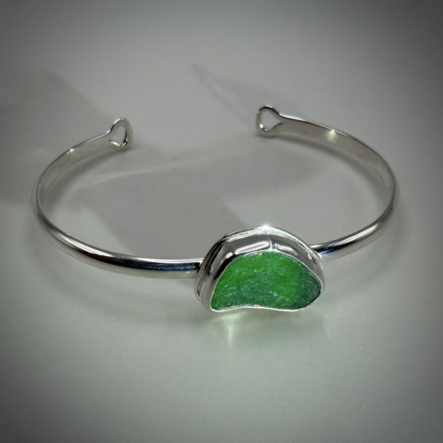 Sea Glass Sterling Silver Cuff