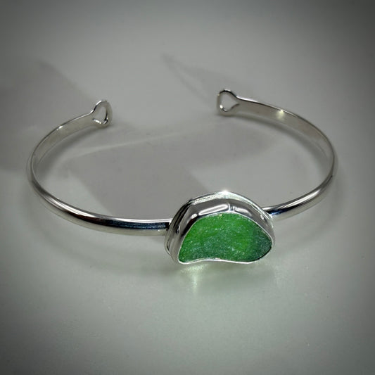Sea Glass Sterling Silver Cuff