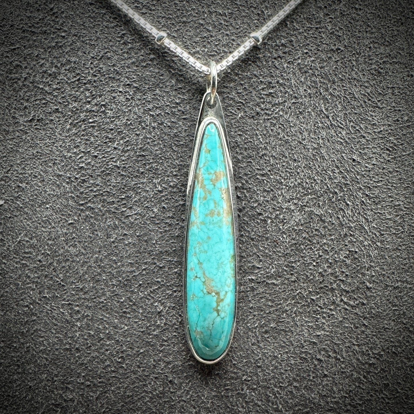 Petite Number 8 Mine Turquoise Sterling Silver Necklace