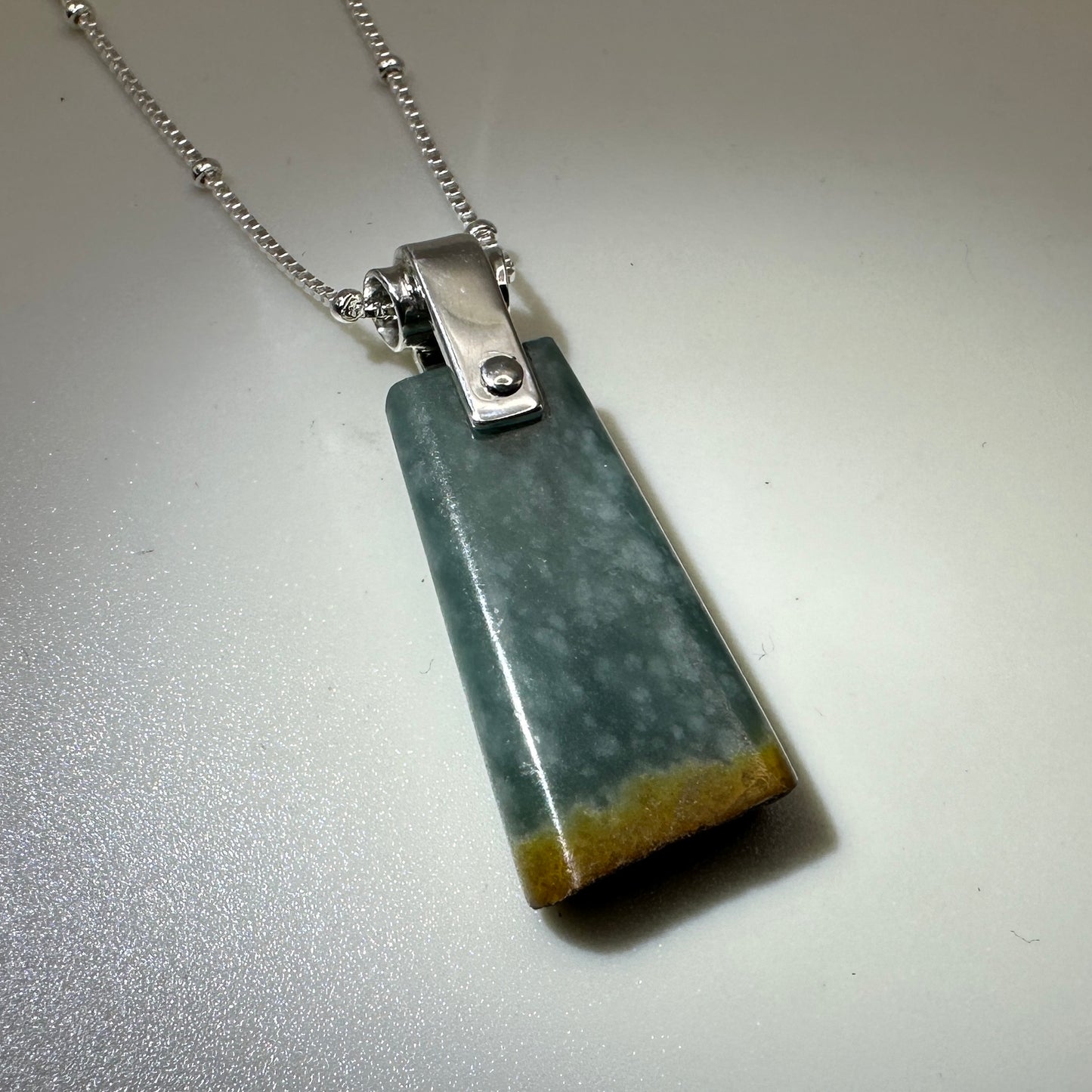 Guatemalan Jade Sterling Silver Necklace