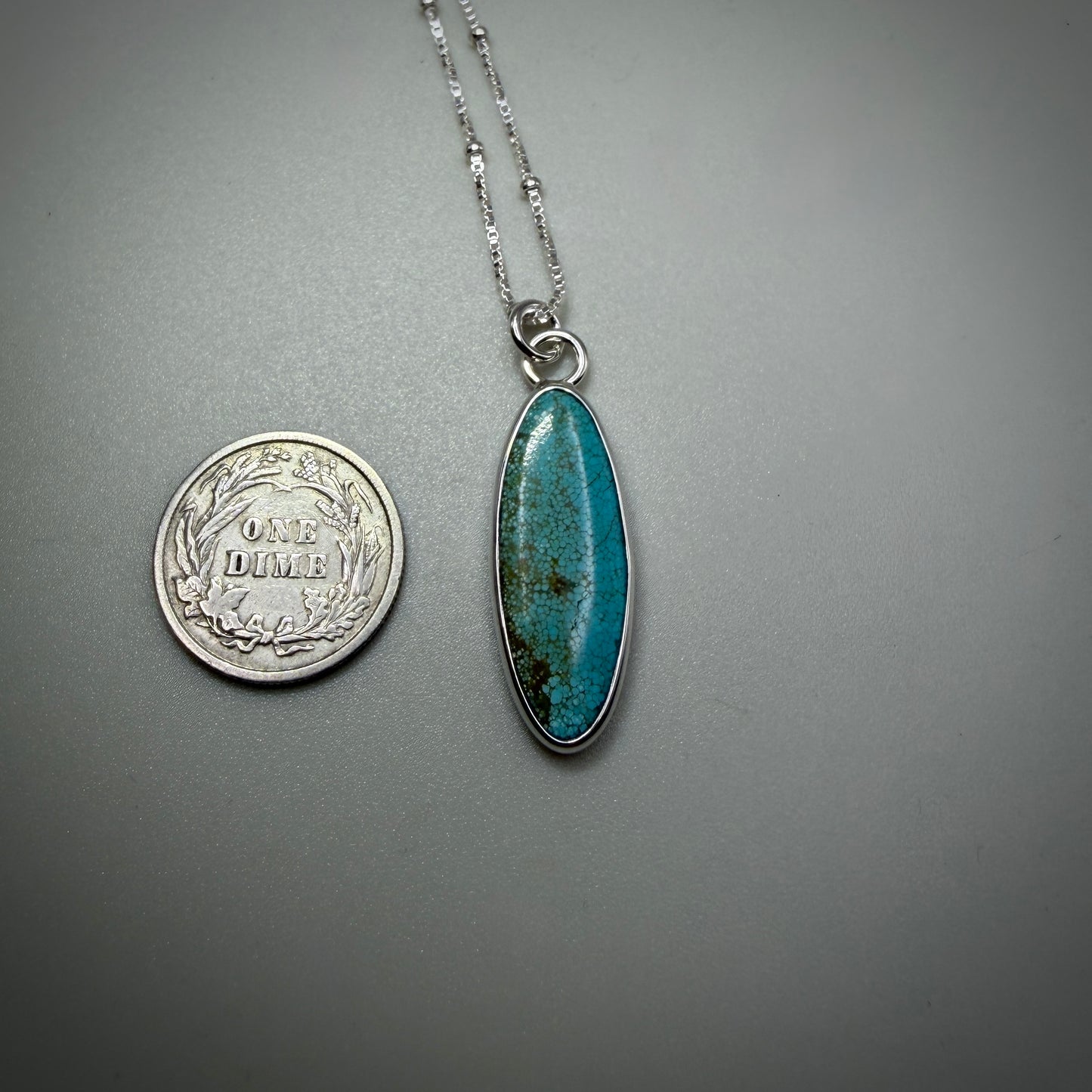 Number 8 Mine Turquoise Sterling Silver Necklace