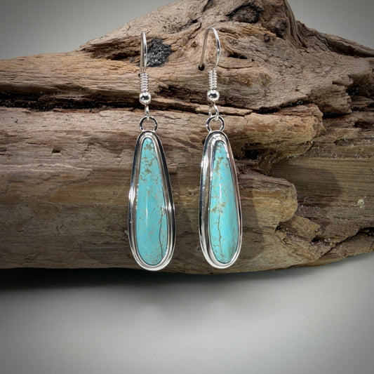Number 8 Mine (NV) Turquoise Sterling Silver Earrings