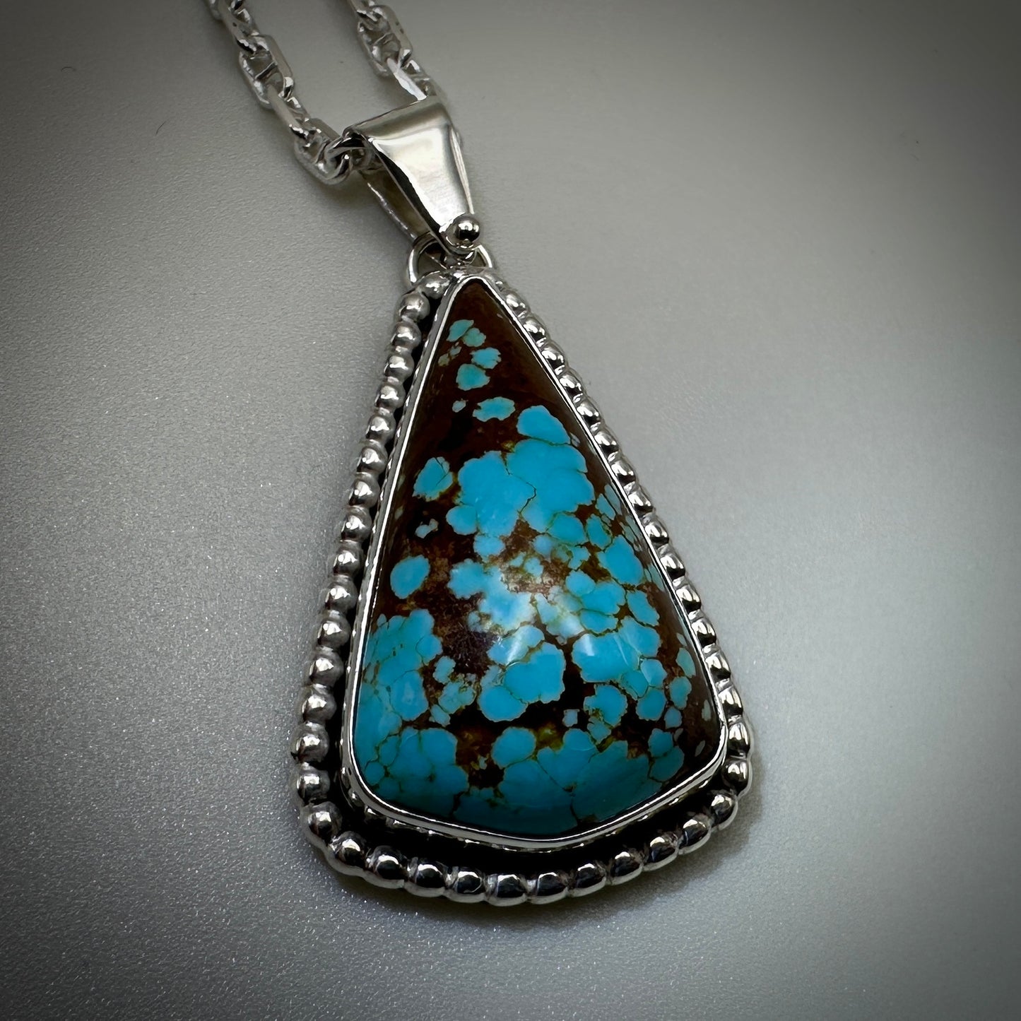 Number 8 Mine Turquoise Sterling Silver Necklace