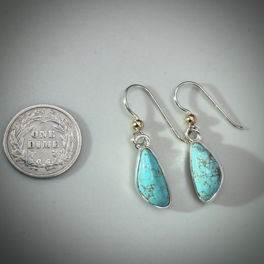 Number 8 Mine (NV) Turquoise Sterling Silver Earrings